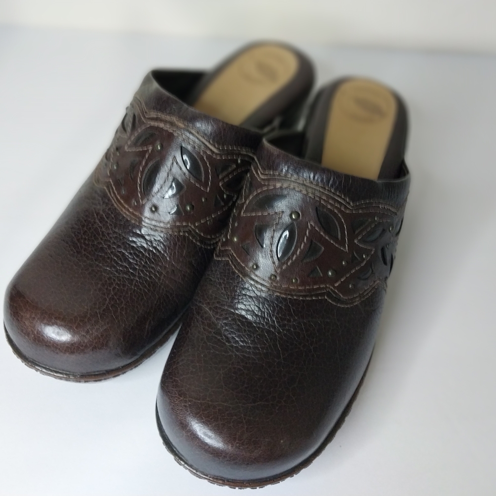 Nature By Lamaze Women's Brown Leather Slip-On Relaxed Shoes Size 7.5 M